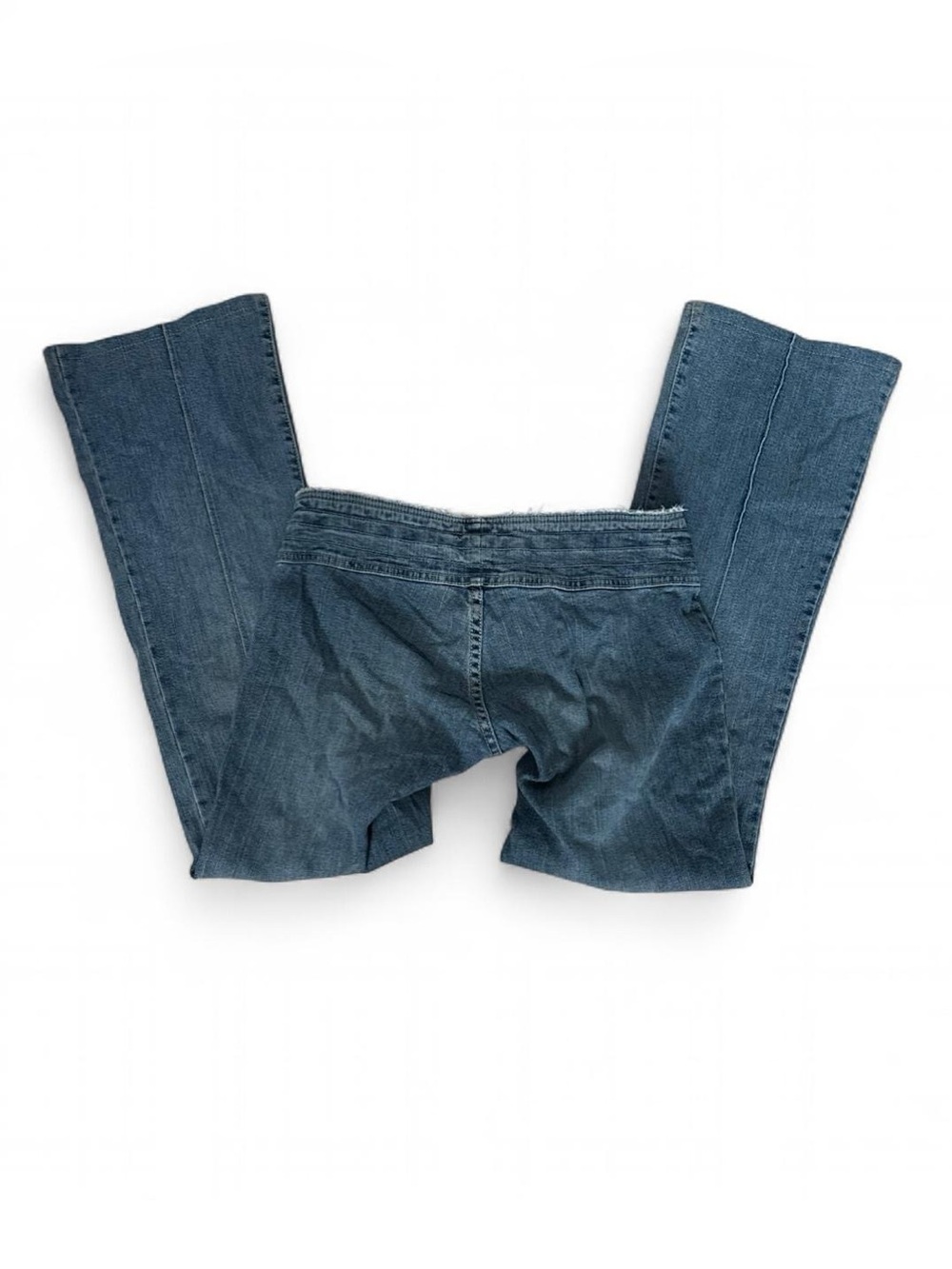 BONGO Women's Blue Flared Jeans with Grommet Waist Belt - Picture 3 of 6